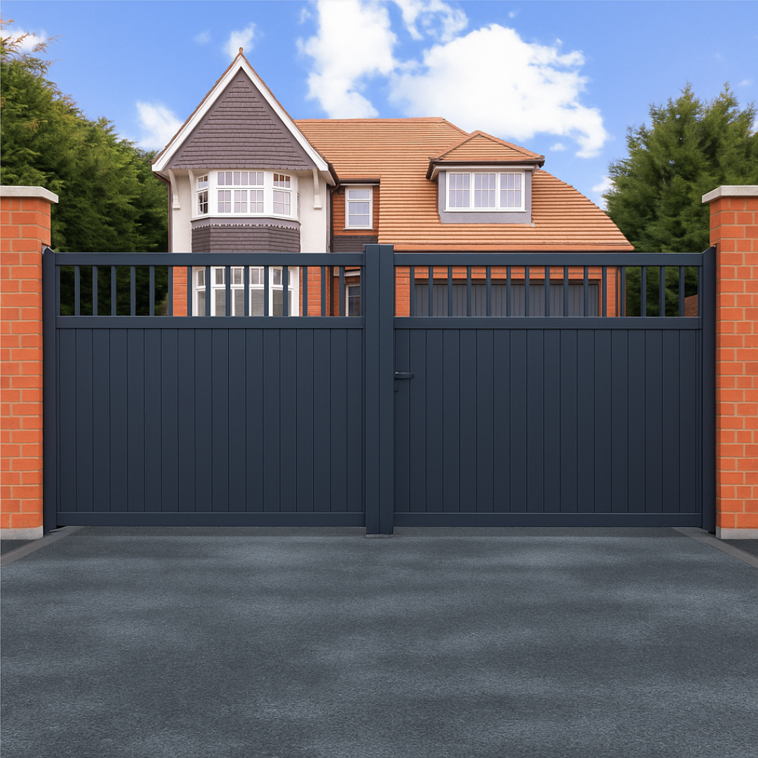 Chrono – Flat Top Aluminium Swing Driveway Gate